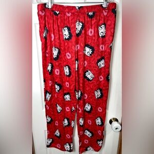 Betty Boop Pajama Pants Sleep Pants Lounge Pants Sleepwear Fleece Red Women’s 2X